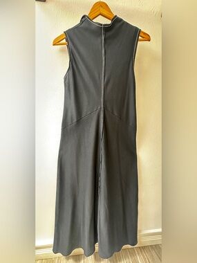ZARA Sleeveless Mock Neck Midi Dress in NAVY
